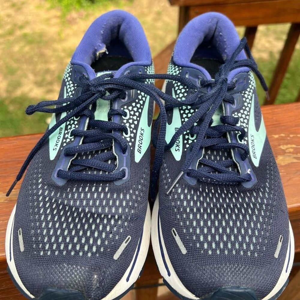 Brooks Women's 8.5 Ghost 14 Navy Blue Road Running Jog Sneakers Shoes